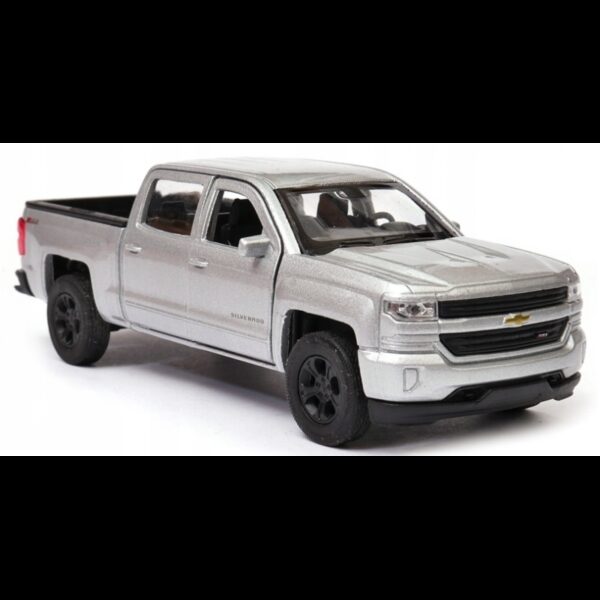 008805 Kovový model auta - Nex 1:34 - 2017 Chevrolet Silverado BEZ OBALU Stříbrná