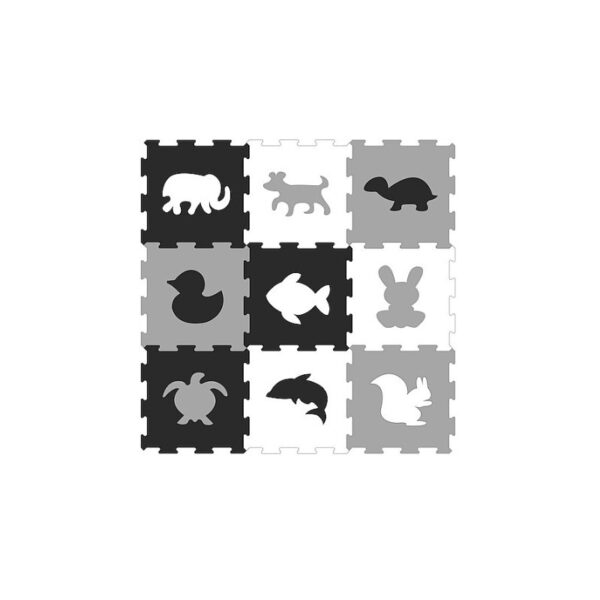 SP84354 Pěnová puzzle podložka - Kontrastní zvířátka 9ks