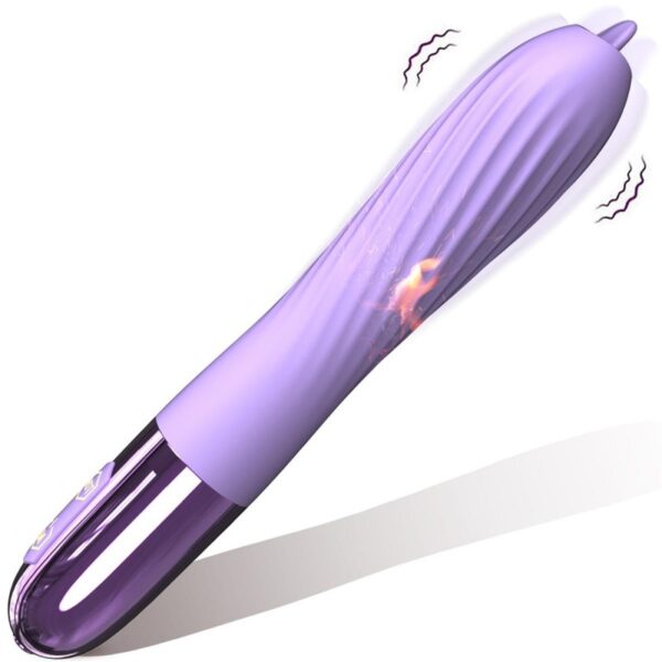 63-00070-1 Ohybný USB vibrátor s jazýčkom a funkciou nahrievania Fialová