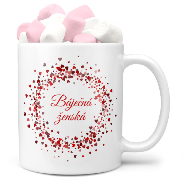 Hrnek Báječná ženská (Náplň hrníčku: Marshmallow)