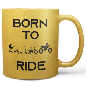 Hrnek Born to ride motocross – zlatý (Náplň hrníčku: Žádná)