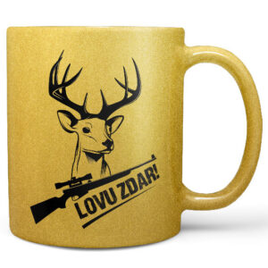 Hrnek Lovu zdar puška (zlatý) (Náplň hrníčku: Žádná)
