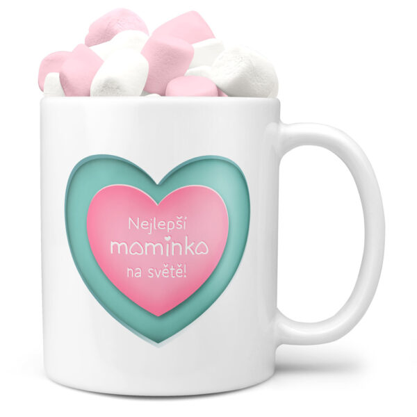 Hrnek Nejlepší maminka – pit (Náplň hrníčku: Marshmallow)