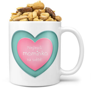 Hrnek Nejlepší maminka – pit (Náplň hrníčku: Směs slaných oříšků)