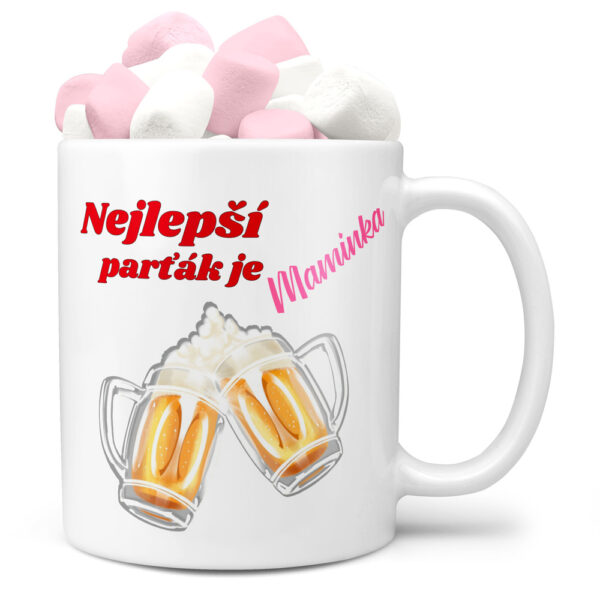 Hrnek Nejlepší parťák je maminka (Náplň hrníčku: Marshmallow)