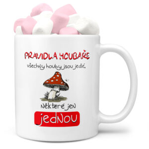 Hrnek Pravidla houbaře (Náplň hrníčku: Marshmallow)