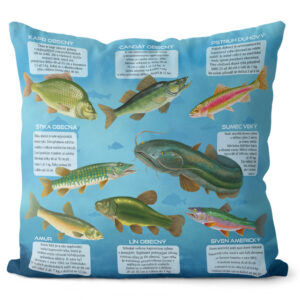 Naučný polštářek – Naše ryby (Velikost: 55 x 55 cm)