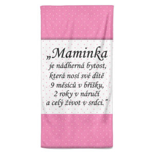 Osuška Maminka – život v srdci (Velikost osušky: 100x170cm)