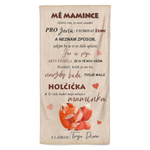 Osuška Mé mamince – lišky (Velikost osušky: 100x170cm)