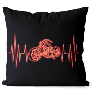 Polštář Srdeční puls – chopper (Velikost: 55 x 55 cm)