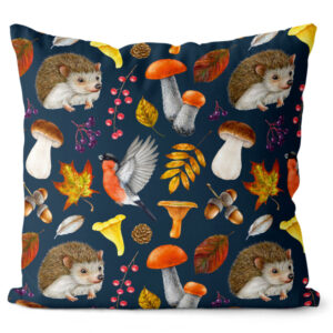 Polštářek Houby a ježek (Velikost: 55 x 55 cm)