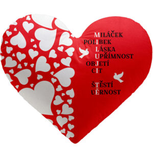 Polštářek srdcový - Miluji tě tajenka