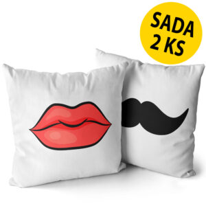Polštářky Knír / Rty (Velikost: 55 x 55 cm)