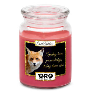 Svíčka Liška – lovec (Vůně svíčky: Višně v čokoládě)