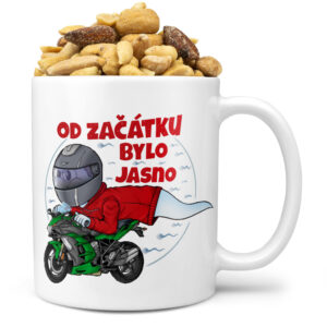 Hrnek Motorkářská spermie (Náplň hrníčku: Směs slaných oříšků)