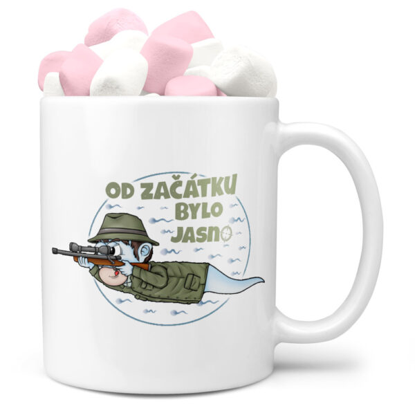 Hrnek Myslivecká spermie (Náplň hrníčku: Marshmallow)