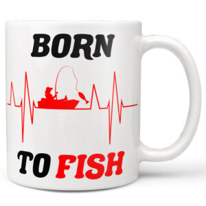 Hrnek Born to fish (Náplň hrníčku: Žádná)