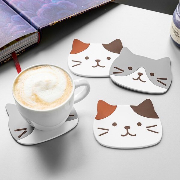 Podložky pod sklenice kočky (4 kusy)
