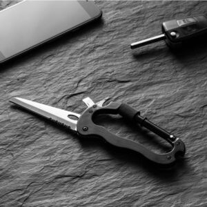 Multifunkční ocelová karabina 6v1