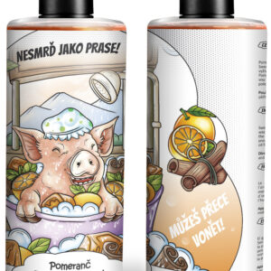 Vtipný sprchový gel – Jako prase (Vůně sprchového gelu: Pomeranč