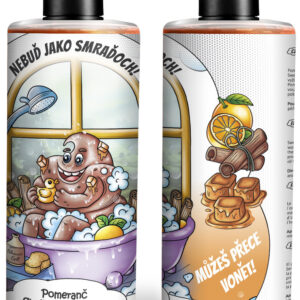 Vtipný sprchový gel – Nebuď smraďoch (Vůně sprchového gelu: Pomeranč