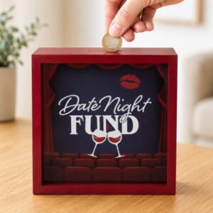 Dřevěná pokladnička Date Night Fund