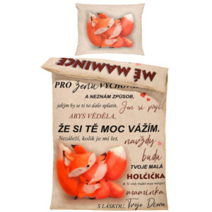 Povlečení Mé mamince  - lišky (Rozměr : 1x150/200 + 1x60/50)