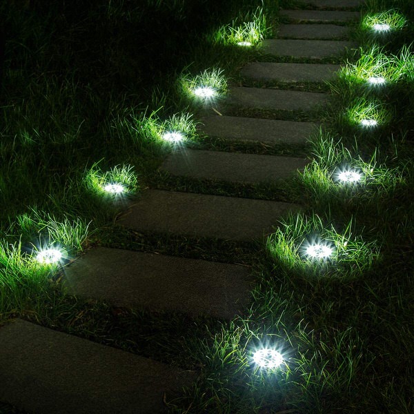 Solární LED světlo do země (4 kusy)