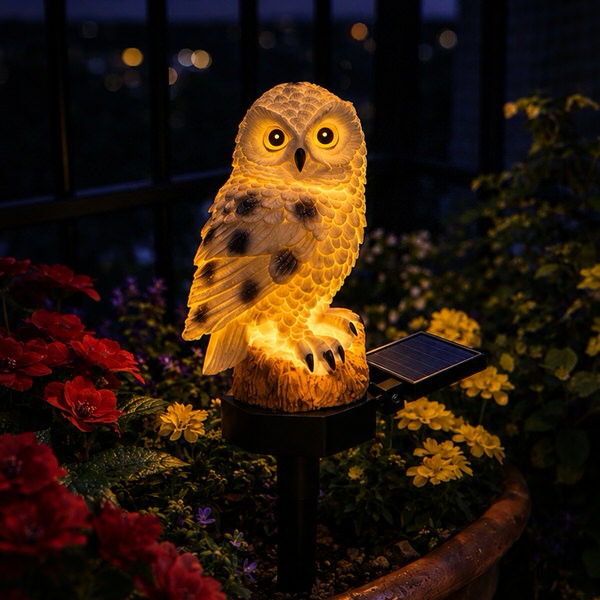 Zahradní solární lampa sova