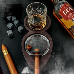 Luxusní sada na whisky a doutník - akce: malá vada na podstavci