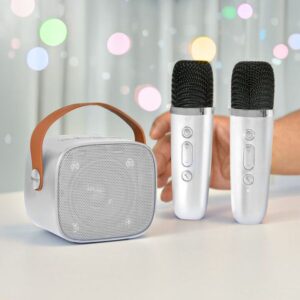 Mini karaoke set s bezdrátovými mikrofony - akce: mírně promáčknutý spodní roh obalu